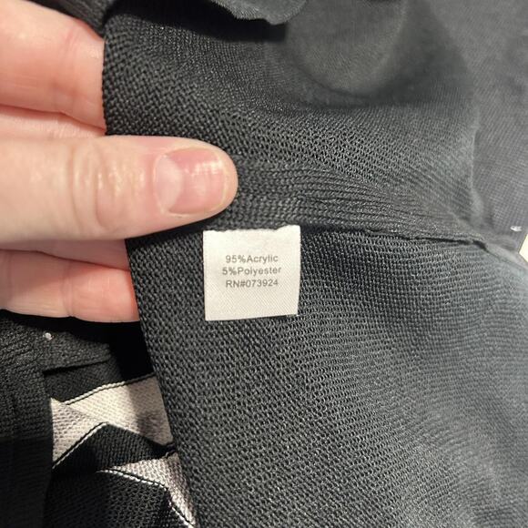 Ming Wang Dress Womens Small Black White Sweater Sheath 3/4 Sleeve Embellished - Picture 5 of 9